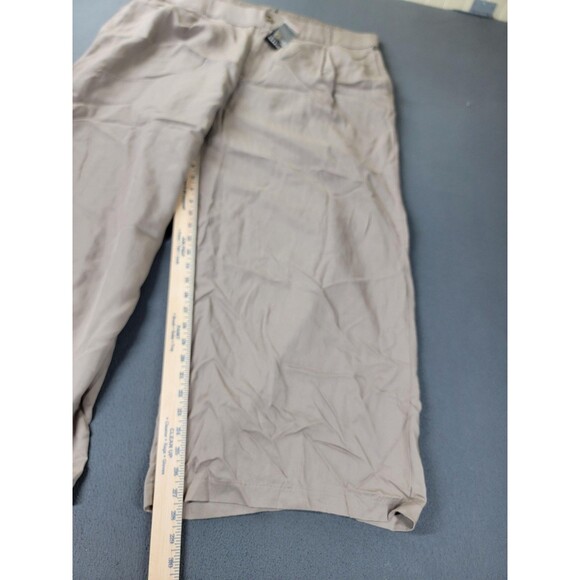 Torrid Pants Womens 22 Short Flax Beige Khaki Wide Leg Linen Lyocell Flat Front - Picture 2 of 14